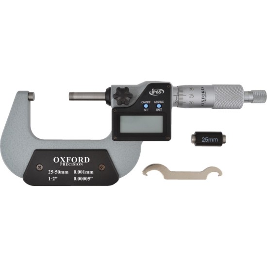 Oxford.25-50mm/1-2" IP65 DIGITAL EXTERNAL MICROMETER