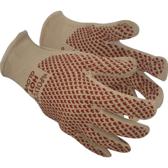 Size 9,Polyco.Hot Glove 9009 Natural/Red Heat Protection Gloves ,Maximum Compatible Temperature 250°C