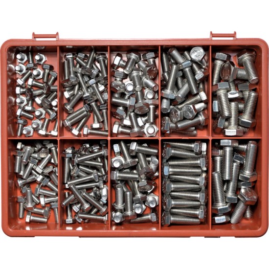 Qualfast.METRIC HEX HEAD SET SCREW KIT A4 AVG-200PC