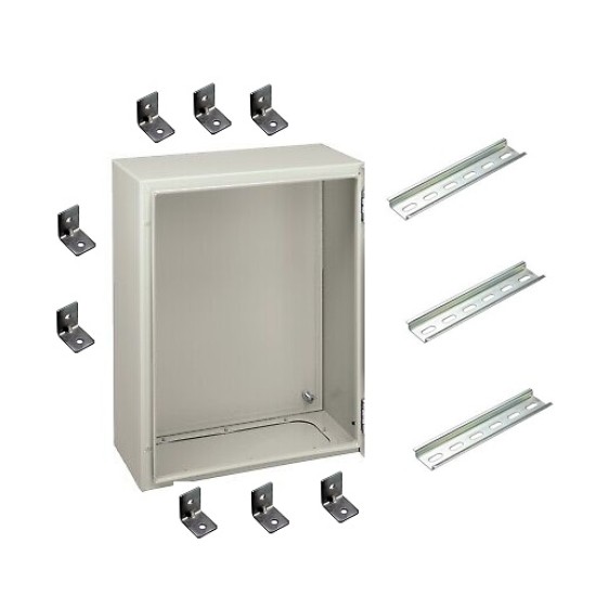 Metal Switch Box ,Height 1.0meter X Width 2.0meter X Dept 300mm  ,Outside 10pcs L Brackets ,6pcs 1mtr DIN Rail W/O Door 