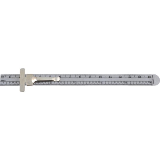 Senator.150mm/6" ST/STEEL RULE C/ W POCKET CLIP