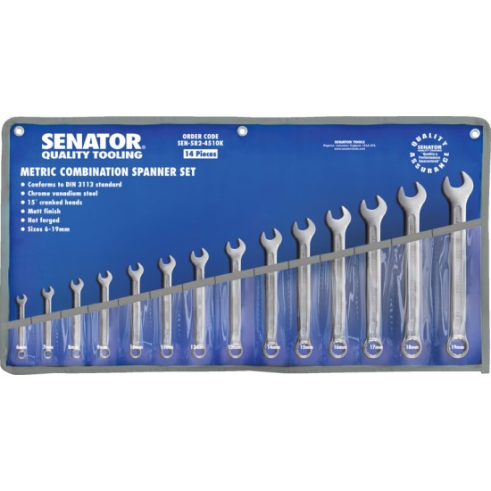 Senator.6-19mm CV COMBINATION SPANNER SET (14PC)