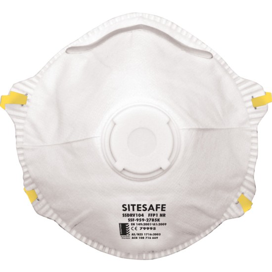 Sitesafe.SSDRV104 FFP1 Valved Particulate Respirator (10)