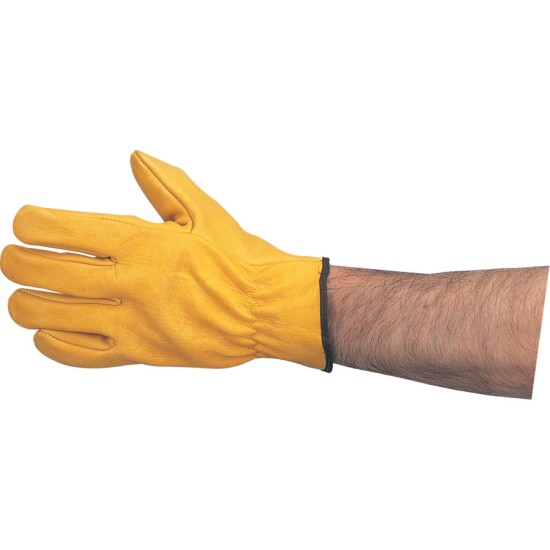 Tuffsafe.Yellow Cowhide Lined Drivers Gloves - Size 10