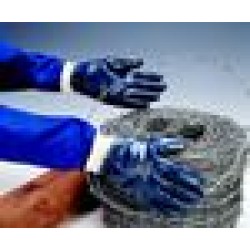 H/D NITRILE COATED K/W GLOVE BLUE SZ.9
