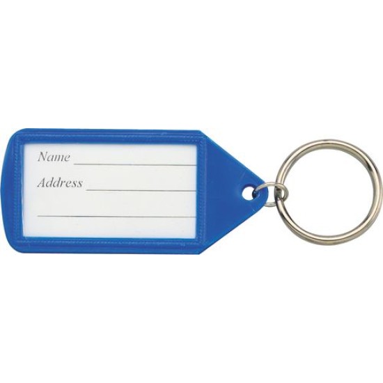 BLUE PLASTIC KEY RINGS - 50 PACK