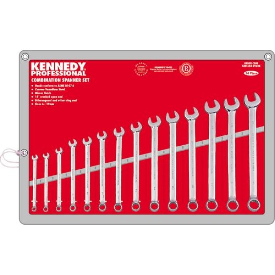 6-19mm PROFESSIONAL COMBWRENCH SET 14-PCE