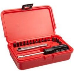 19-piece midget, offset, reversible ratchet set, 0.05" - 5/16 ,XCELITE,