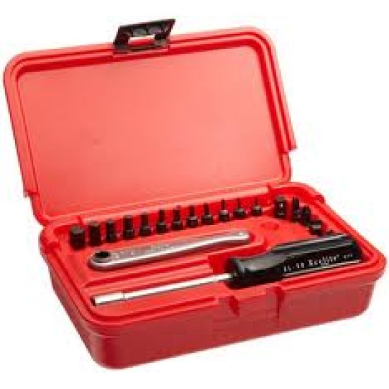 19-piece midget, offset, reversible ratchet set, 0.05" - 5/16 ,XCELITE,