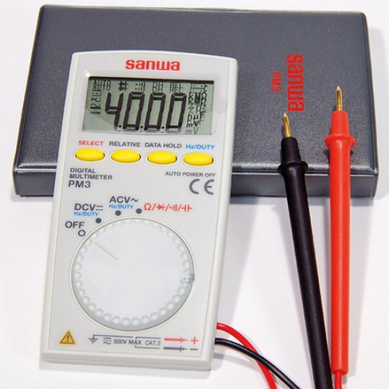 SANWA, PM-3, Pocket-size Digital Multimeter w/Soft Cover 