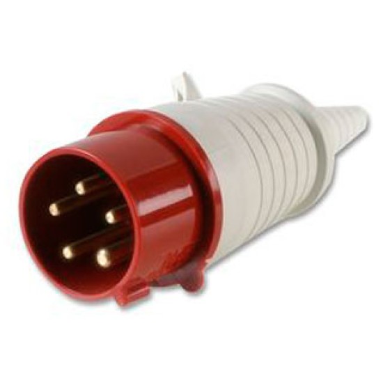 5 PIN MALE PLUG , 5P INSULATED INLINE MALE PLUG 16AMP 415V