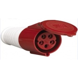 LOCAL 5P INSULATED INLINE FEMALE PLUG 16AMP 415V