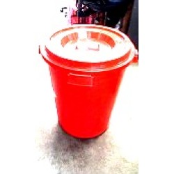 Plastic Bin C/W Cover (RED) 4 Gallon
