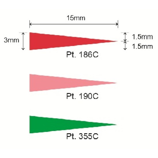 TRIANGLE # 15-3-1.5 (500PCS/PKT)-RED