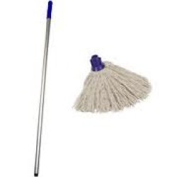 WHITE - COTTON MOP 600G, C/W ALUMINIUM HANDLE MODEL: WM600 DADLY