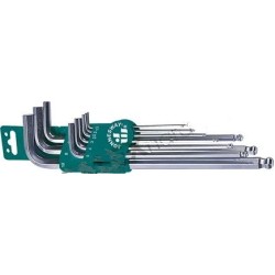 Extra Long, M1.5 - 10 9pcs Jonnesway Chrome Allen Key Set Extra Long, M1.5 - 10 9pcs Jonnesway Chrome Allen Key Set