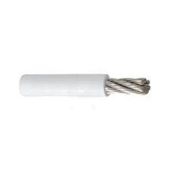 4MM S/STEEL C/W WHITE PVC COATED WIRE, 100ft/roll, QNA0049314