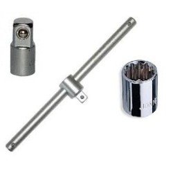 JONNESWAY 1/4" SLIDING BAR, ADAPTER 1/4" F X 3/8" M 19MM X 3/8"