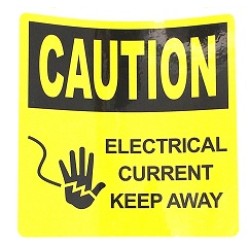 SAFETY HAZARD COATED STICKER 3" X 3" CAUTION, COATED STICKER 0.1