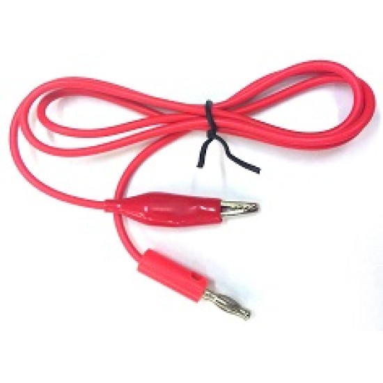 CROCODILE CLIP X 1MTR CABLE X BANANA PLUG-RED COLOUR