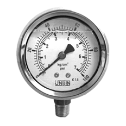PRESSURE GAUGE 0-300PSI, -20BAR C/W OIL , 70mm X 1/4" BSPT
