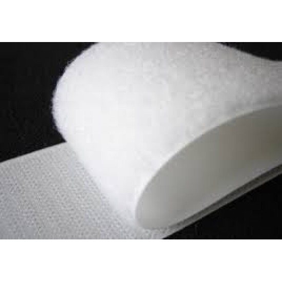 DOUBLE SIDE MALE/FEMALE, 1'' VELCRO TAPE ROLL SET WHITE COLOUR