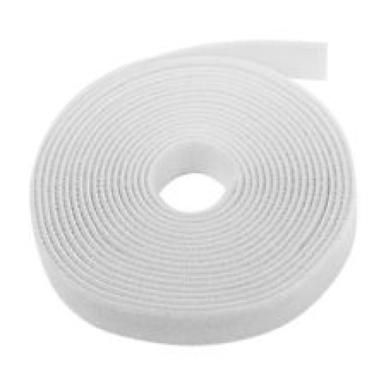 DOUBLE SIDE MALE/FEMALE, 1'' VELCRO TAPE ROLL SET WHITE COLOUR