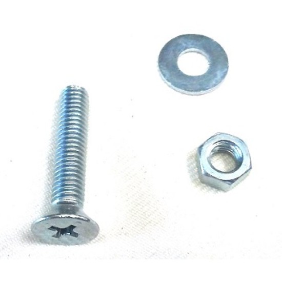 CSK M5 X 25 BOLT, WASHER, NUT, CHROME