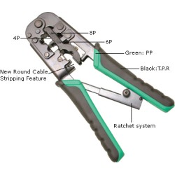 4P/6P/8P Telecom Crimping Tool (190mm) 8P8C / RJ45 6P2C / 6P4C / 6P6C / RJ11 Contact RJ22 / 4P2C / 4P4C Contact. 