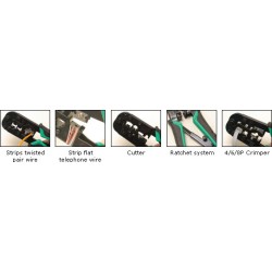 4P/6P/8P Telecom Crimping Tool (190mm) 8P8C / RJ45 6P2C / 6P4C / 6P6C / RJ11 Contact RJ22 / 4P2C / 4P4C Contact. 