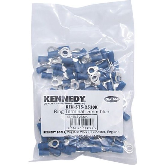 5.00mm BLUE RING TERMINAL (PK-100) 100pcs/pkt