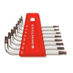 Key L-wrenches sets for Torx? screws, in handy plastic holders