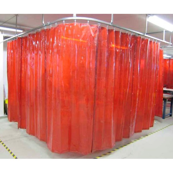 WELDING CURTAIN, TRANSLUCENT ORANGE COMPLETE GROMMETS,8FT X 8FT(2pcs X 1.4m(W) X 2.4m(H)