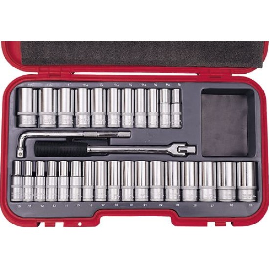 MET/AF DEEP SOCKET SET 30PC 1/2" SQ DR