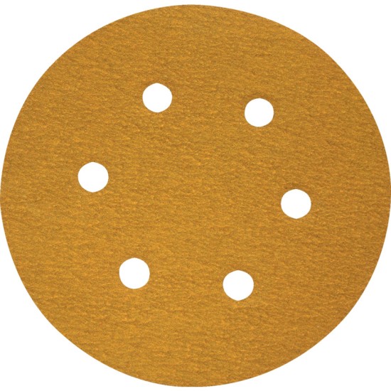 150mm Adhesive (Sticky Backed) Aluminium Oxide Discs, 6 Hole (600A) - P150, 100pcs/pkt