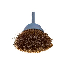 York.30SWG Shaft Mounted Brass Coated Cup Brush OD40mm x 10mm
